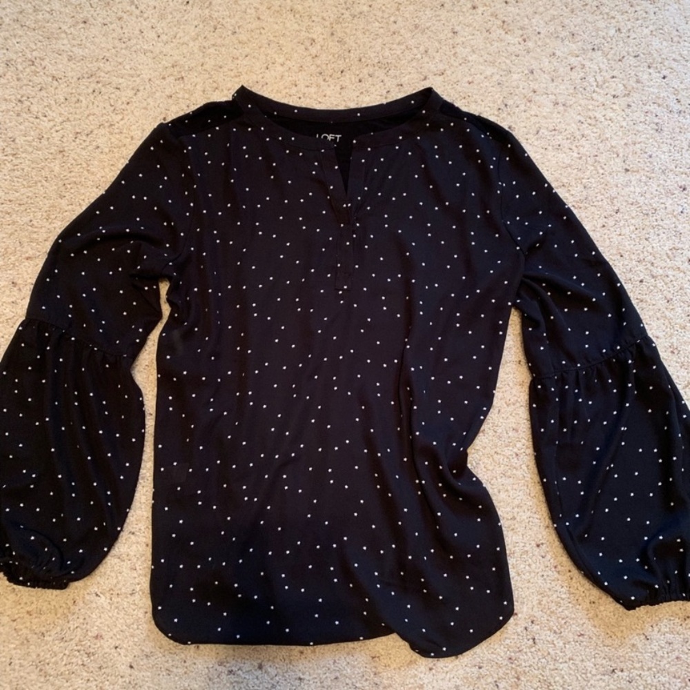 Black blouse with white stars